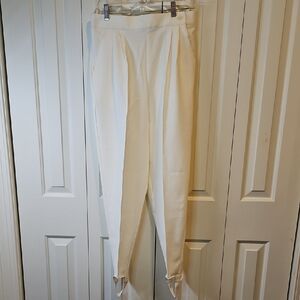 Vintage EHL Pants Elegant White Cream Women's 14 With Stirups NWT